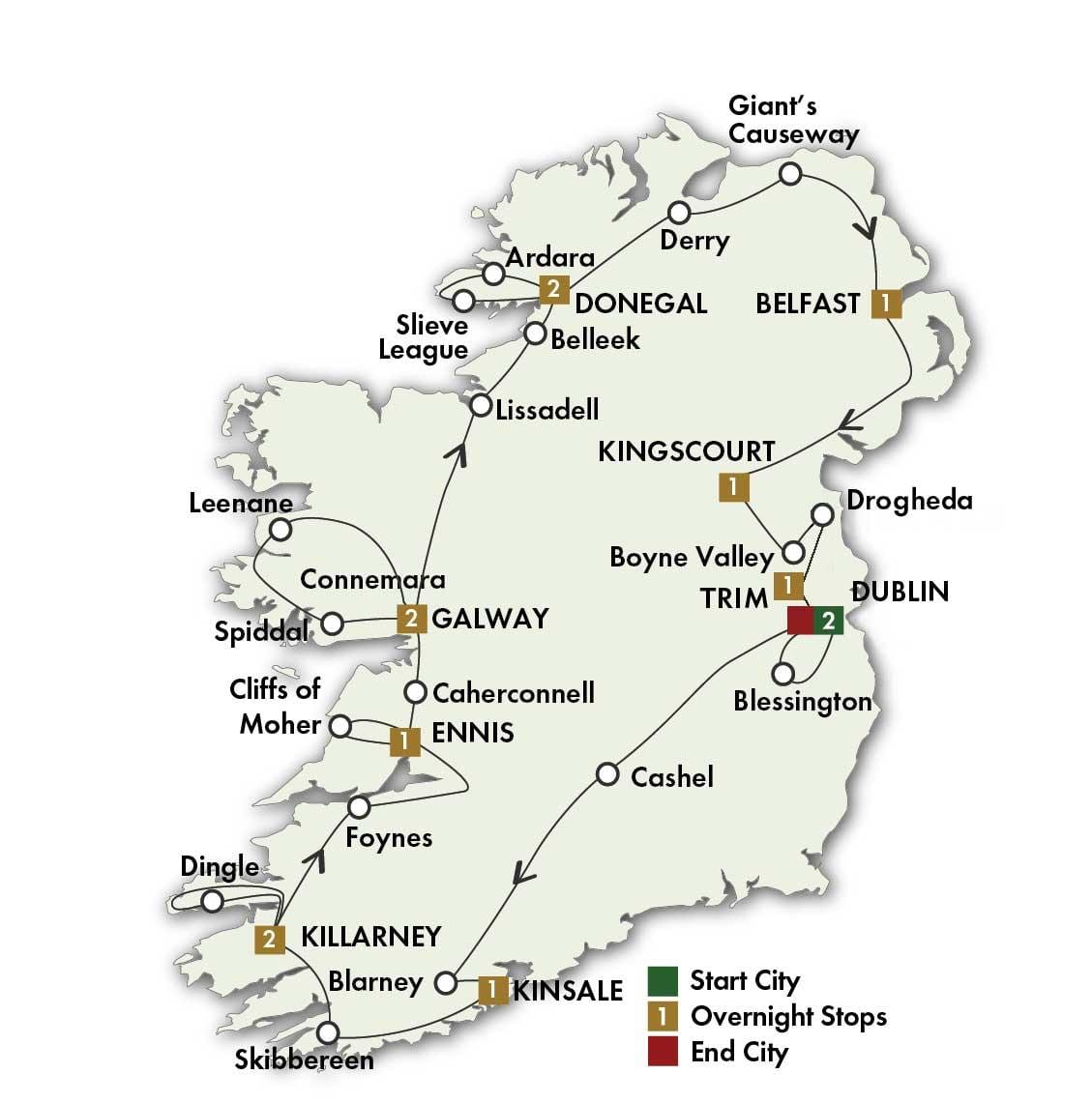 karta över best road karta över irland