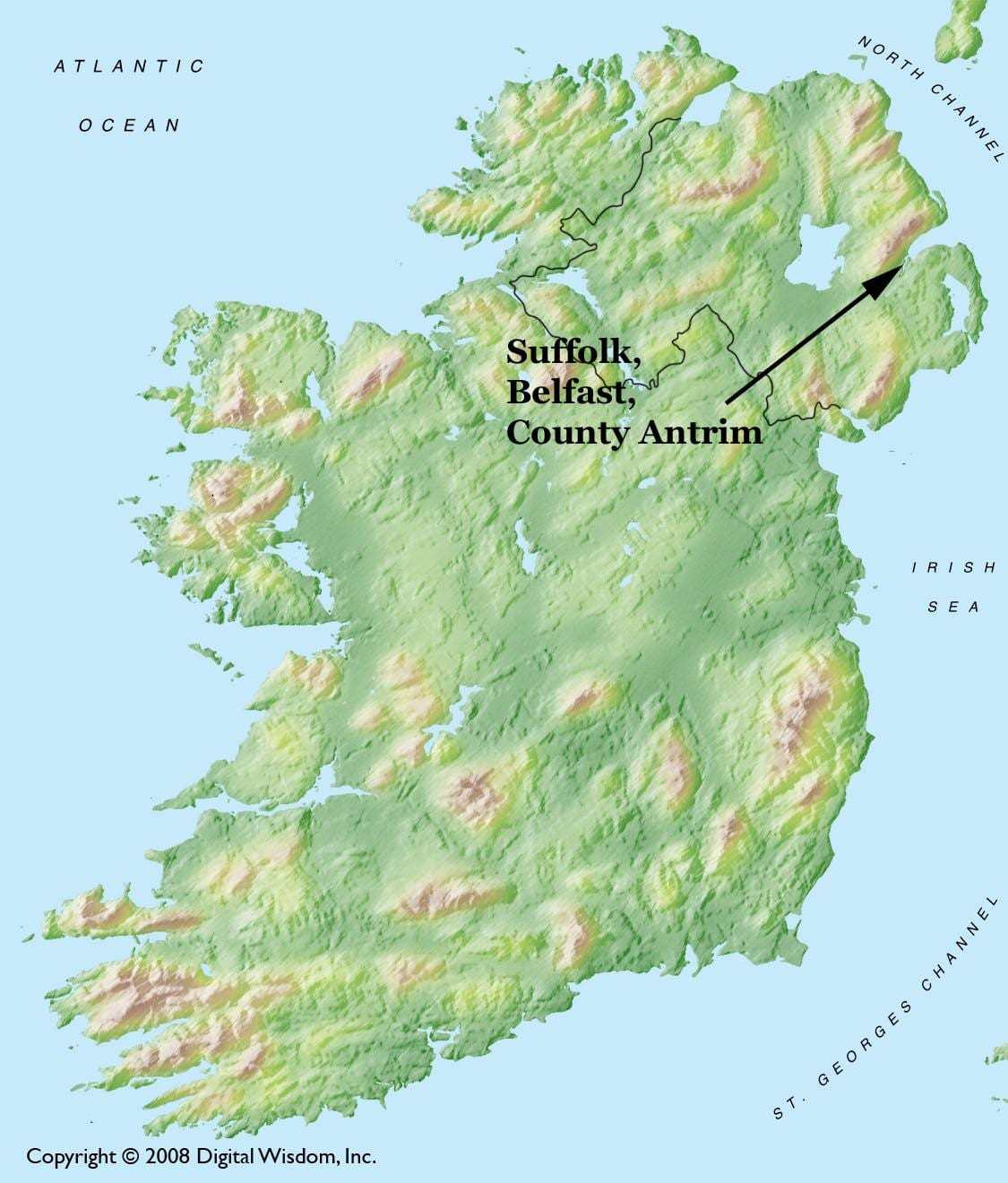 karta över belfast i nordirland