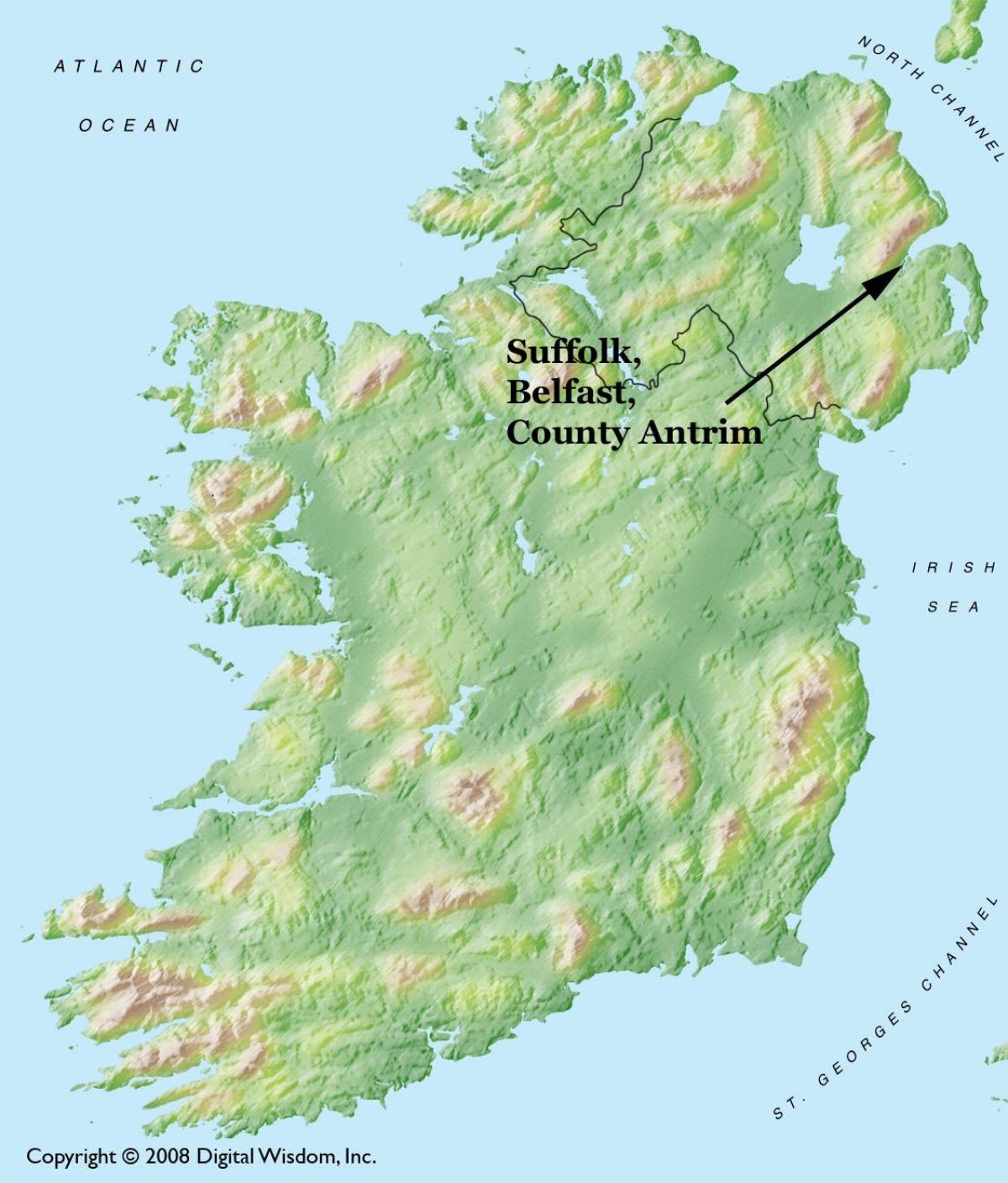 karta över belfast i nordirland