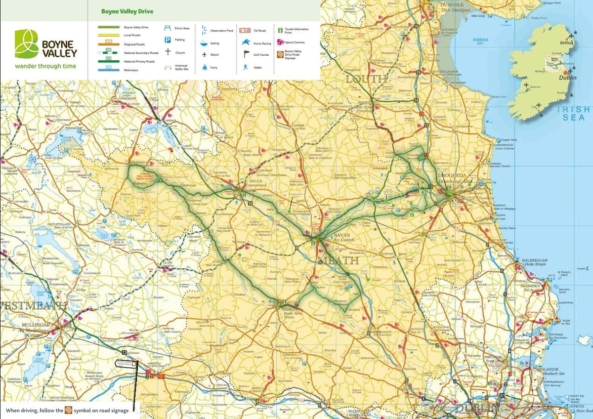 karta över boyne valley irland