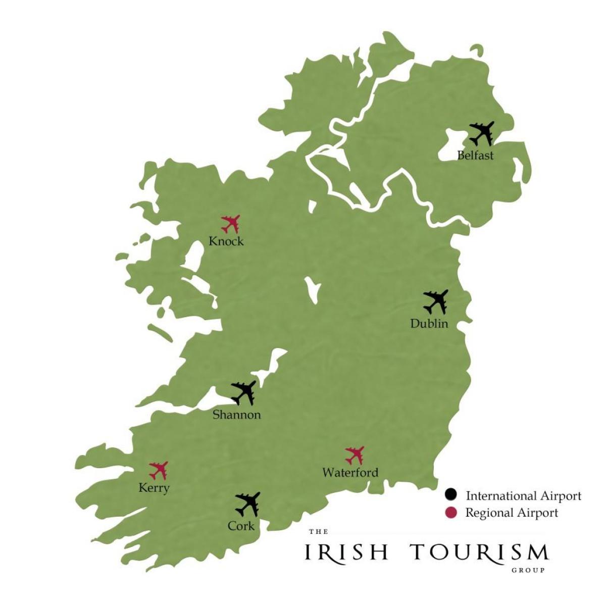 internationella flygplatser i irland karta