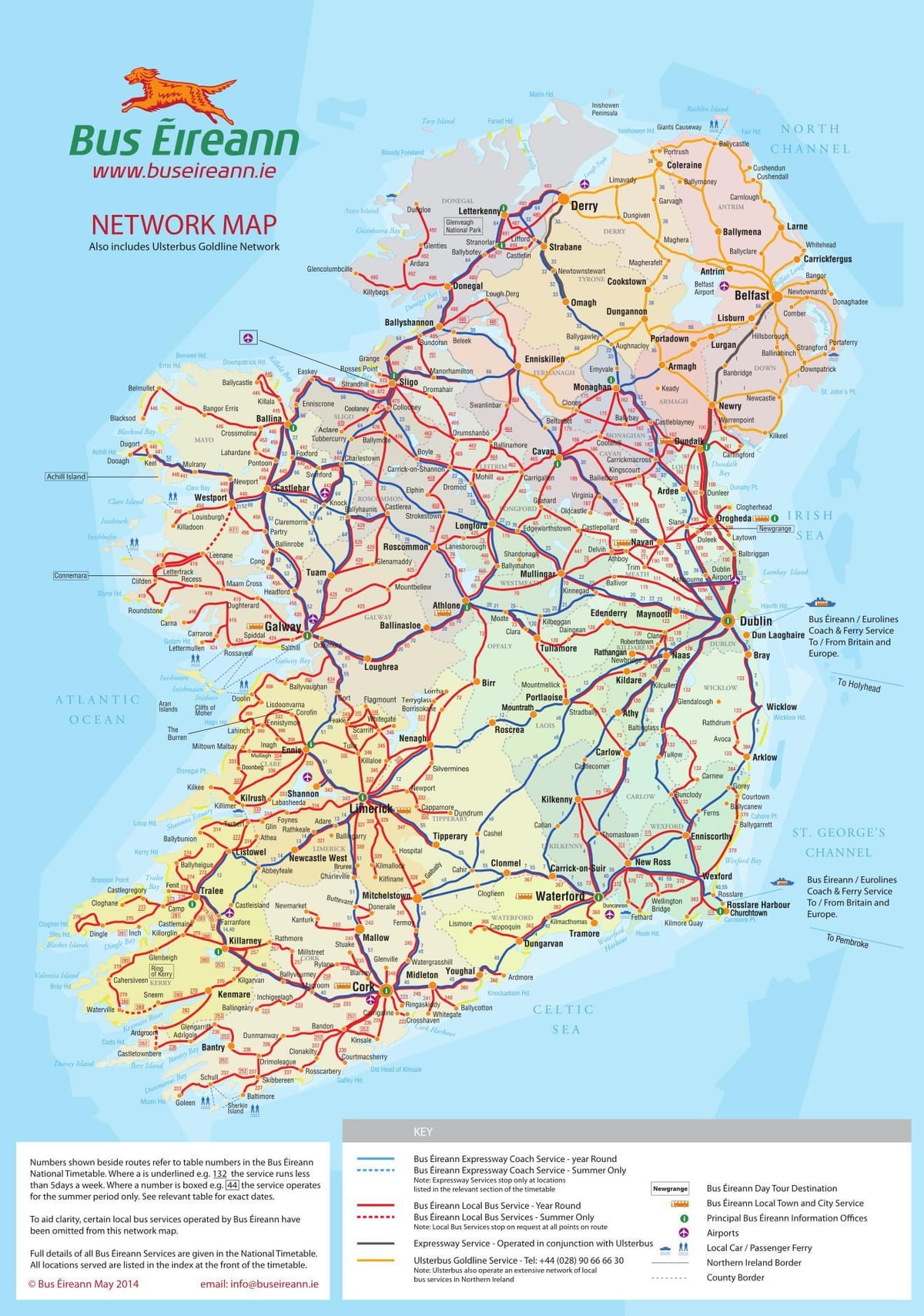 irland busslinjer karta