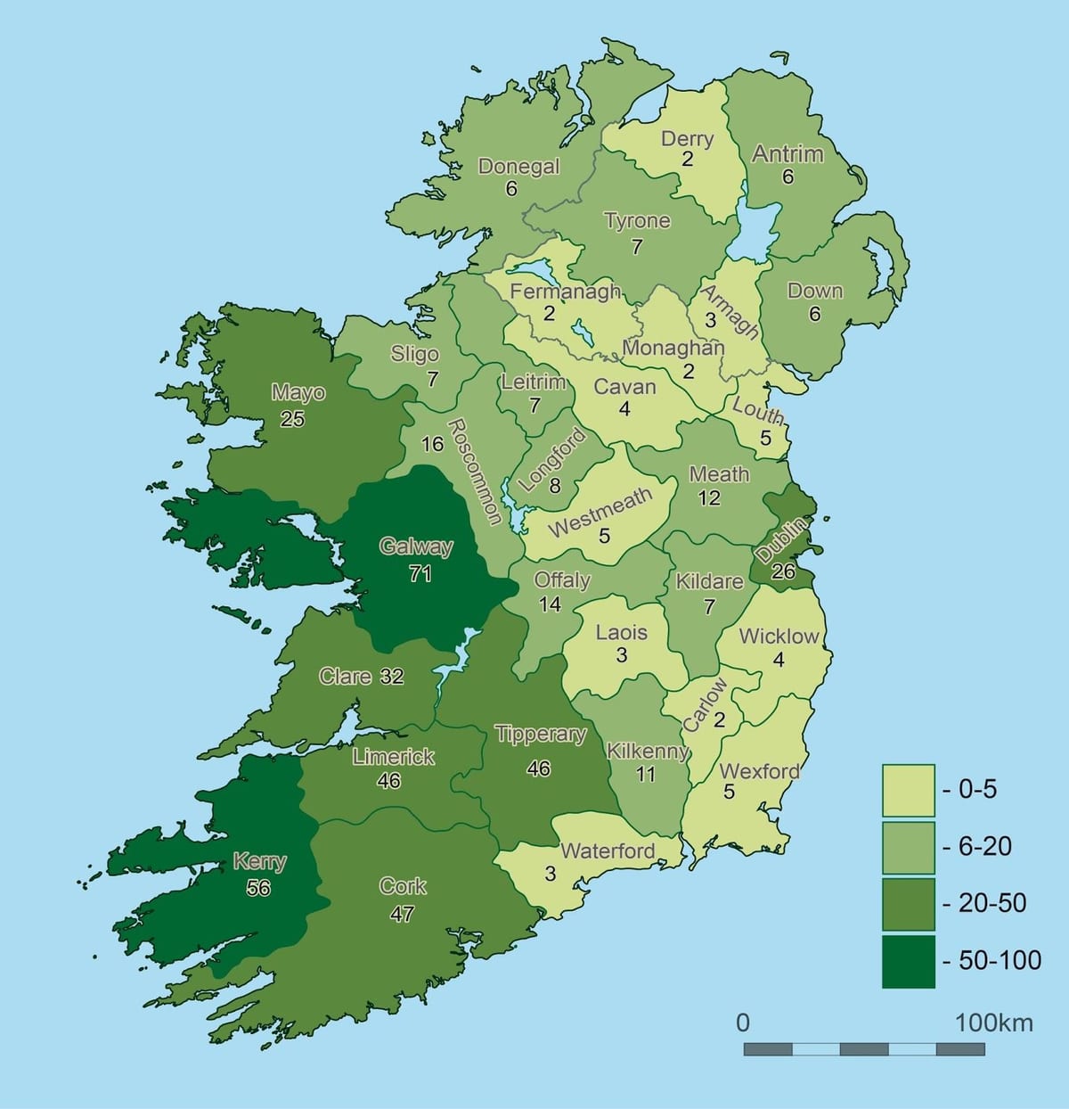 karta över irland geografi