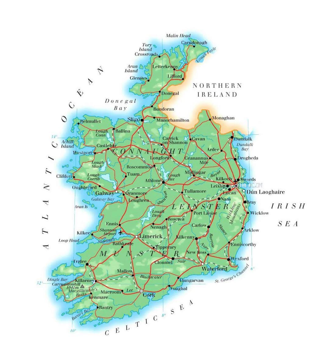 karta över irland höjd