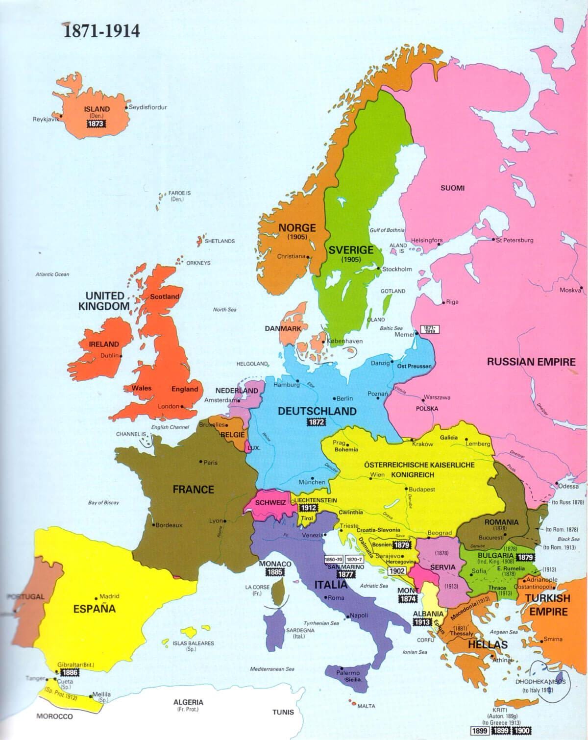 karta över irland och europa