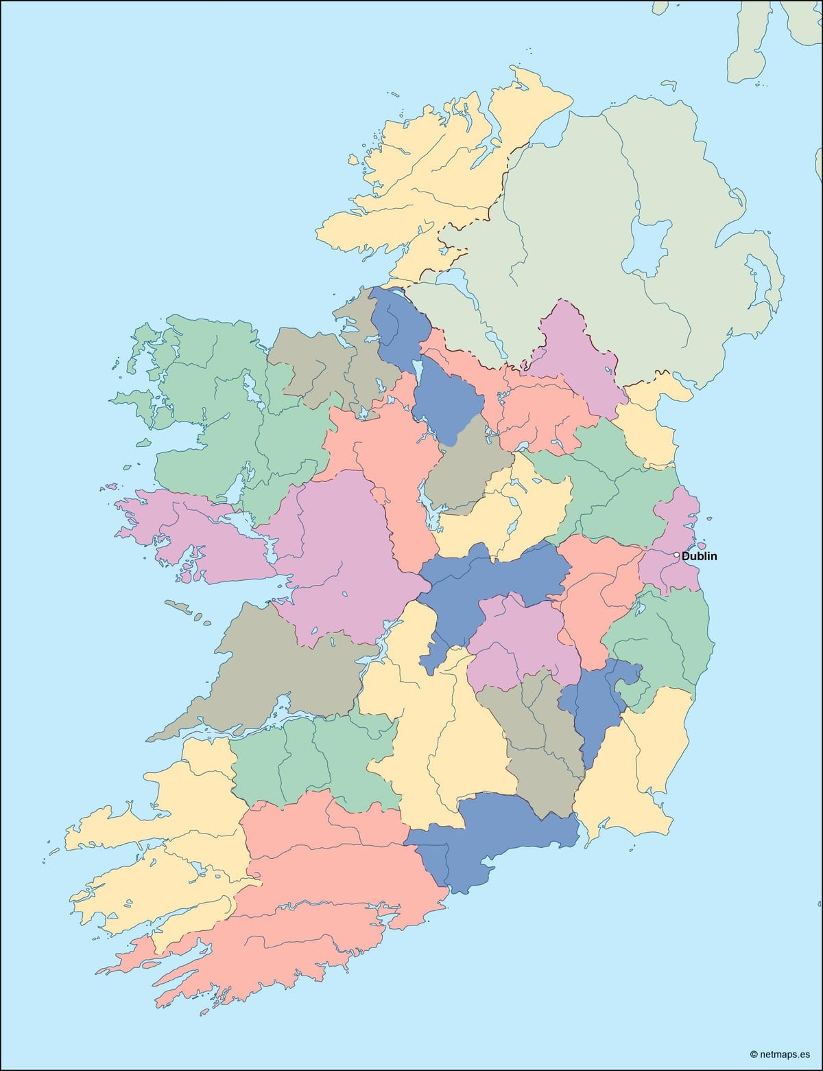karta över irland karta vektor