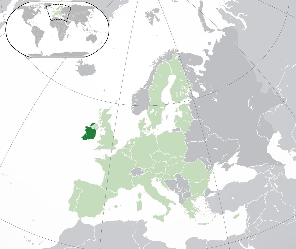 irland karta i världen karta