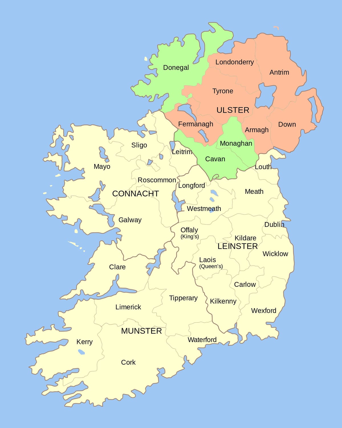 karta över irland landmärken