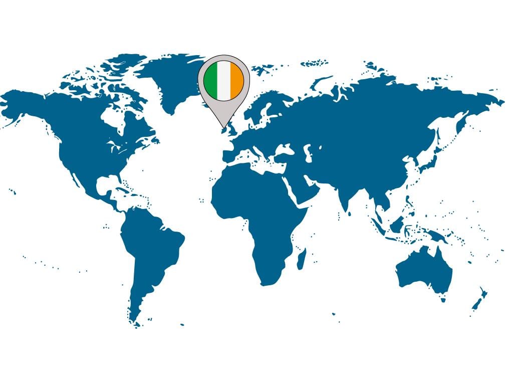 irland karta av världen