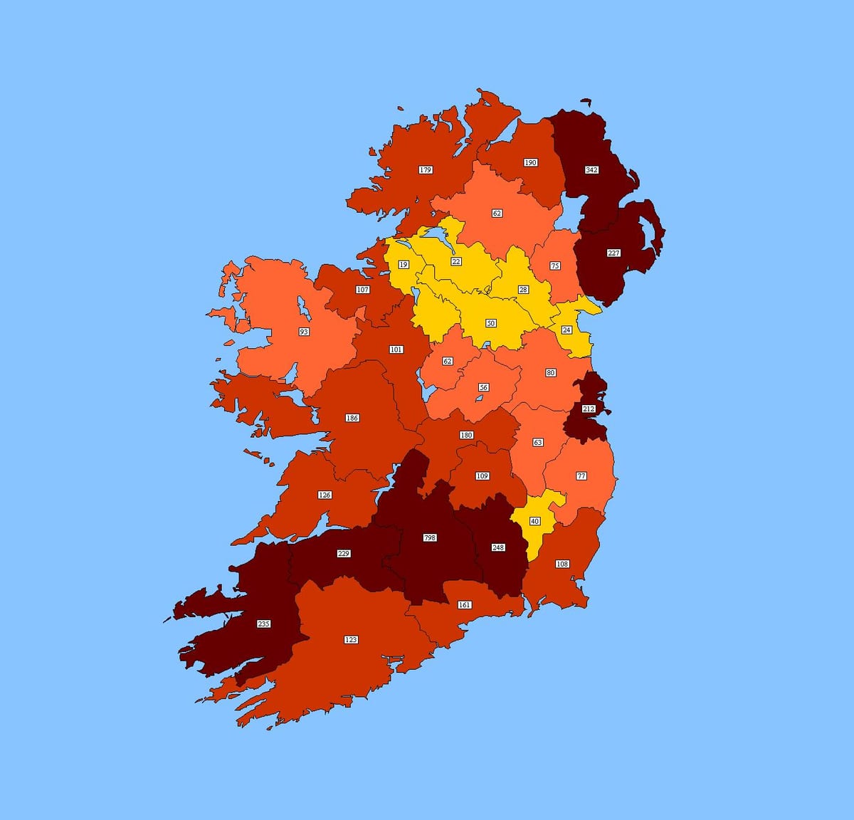 karta över irland postnummer
