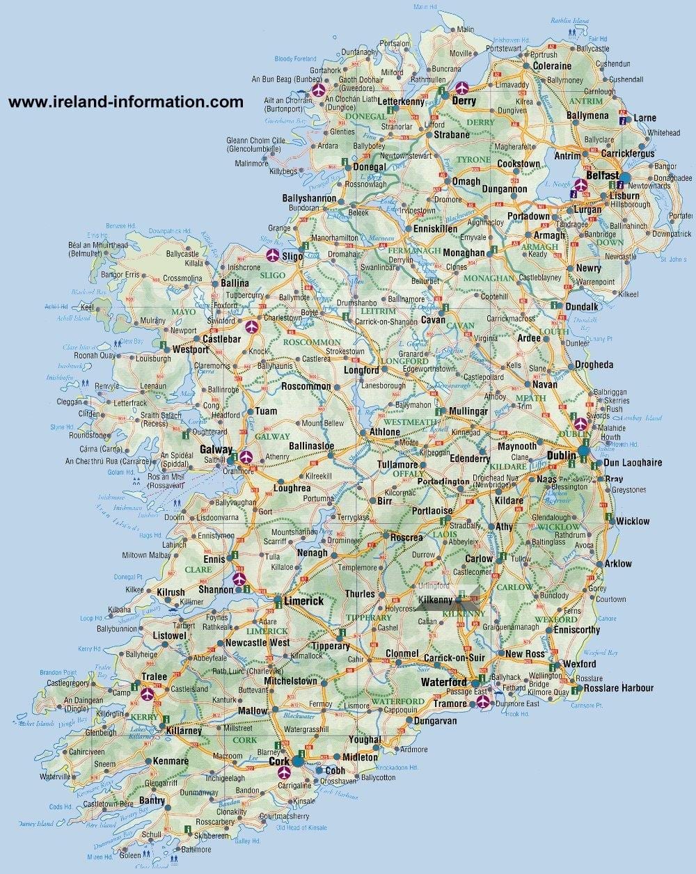irland karta resa
