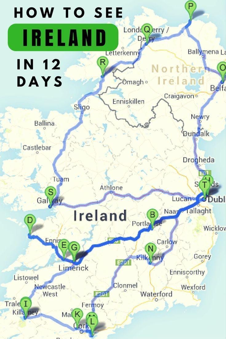 platser att besöka irland karta
