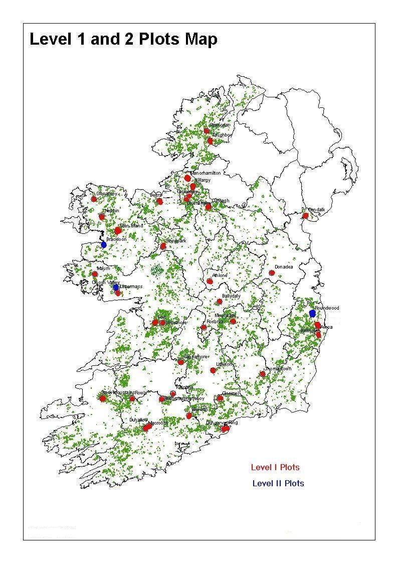 karta över irland skogar