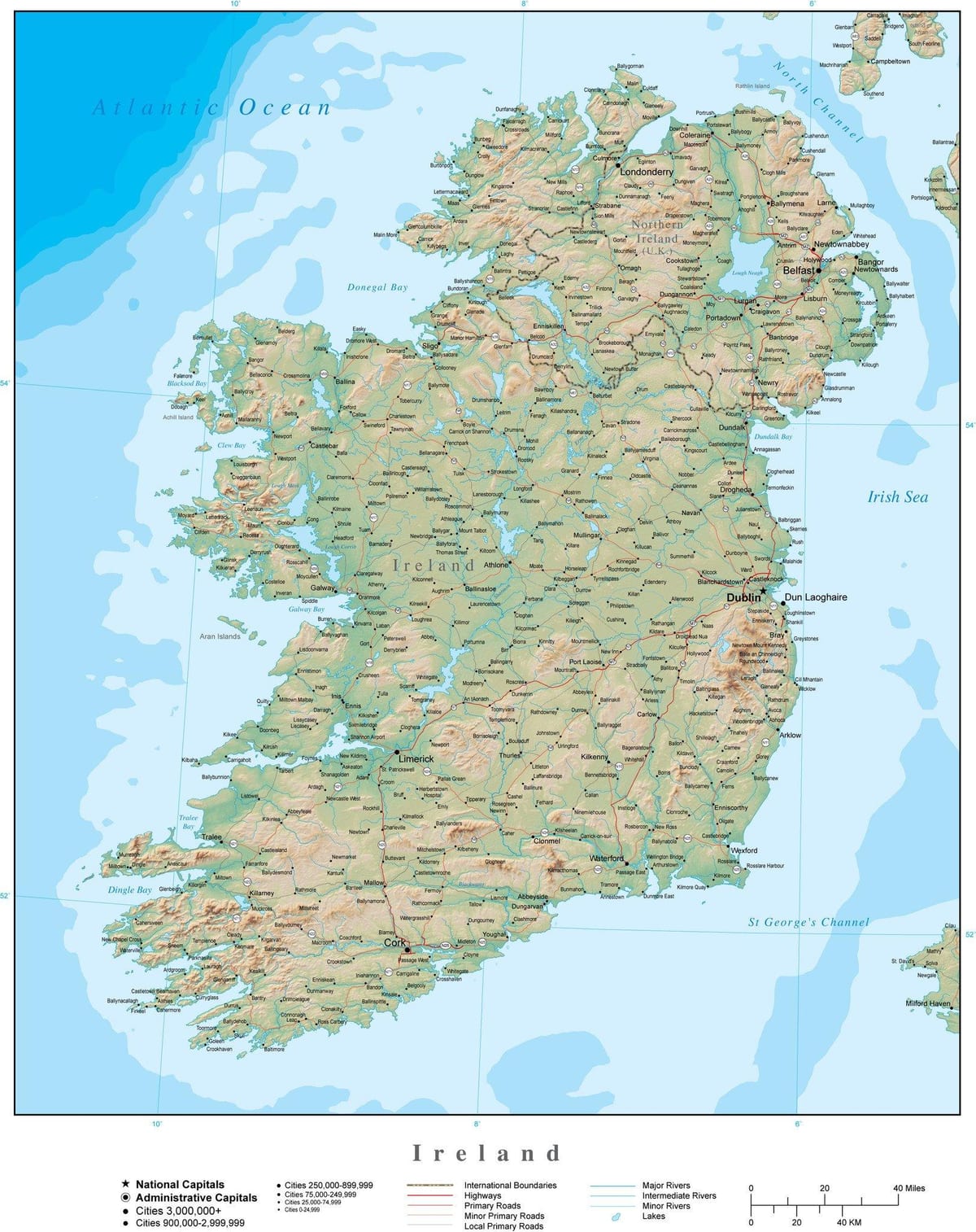 karta över irland terräng