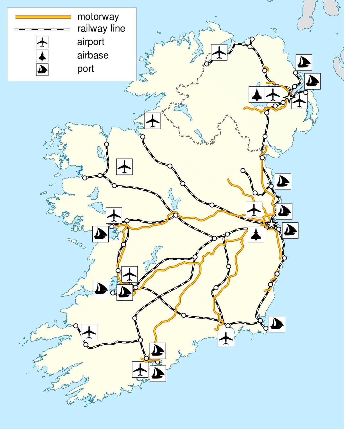 karta över irland transport