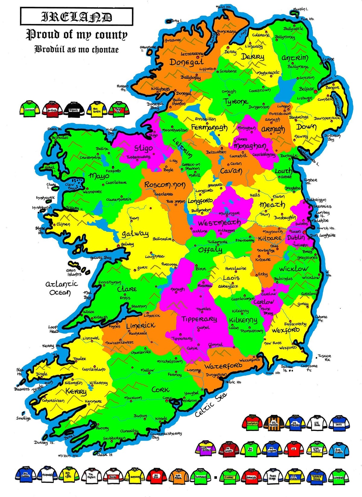 karta över irland för grundskolan