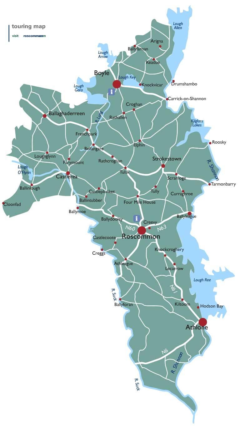 karta över länet roscommon irland