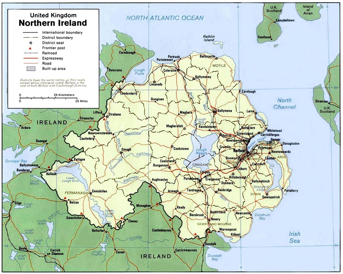 karta över n irland