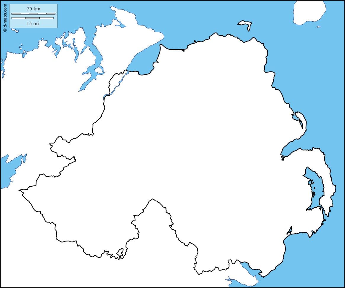 tom karta över norra irland