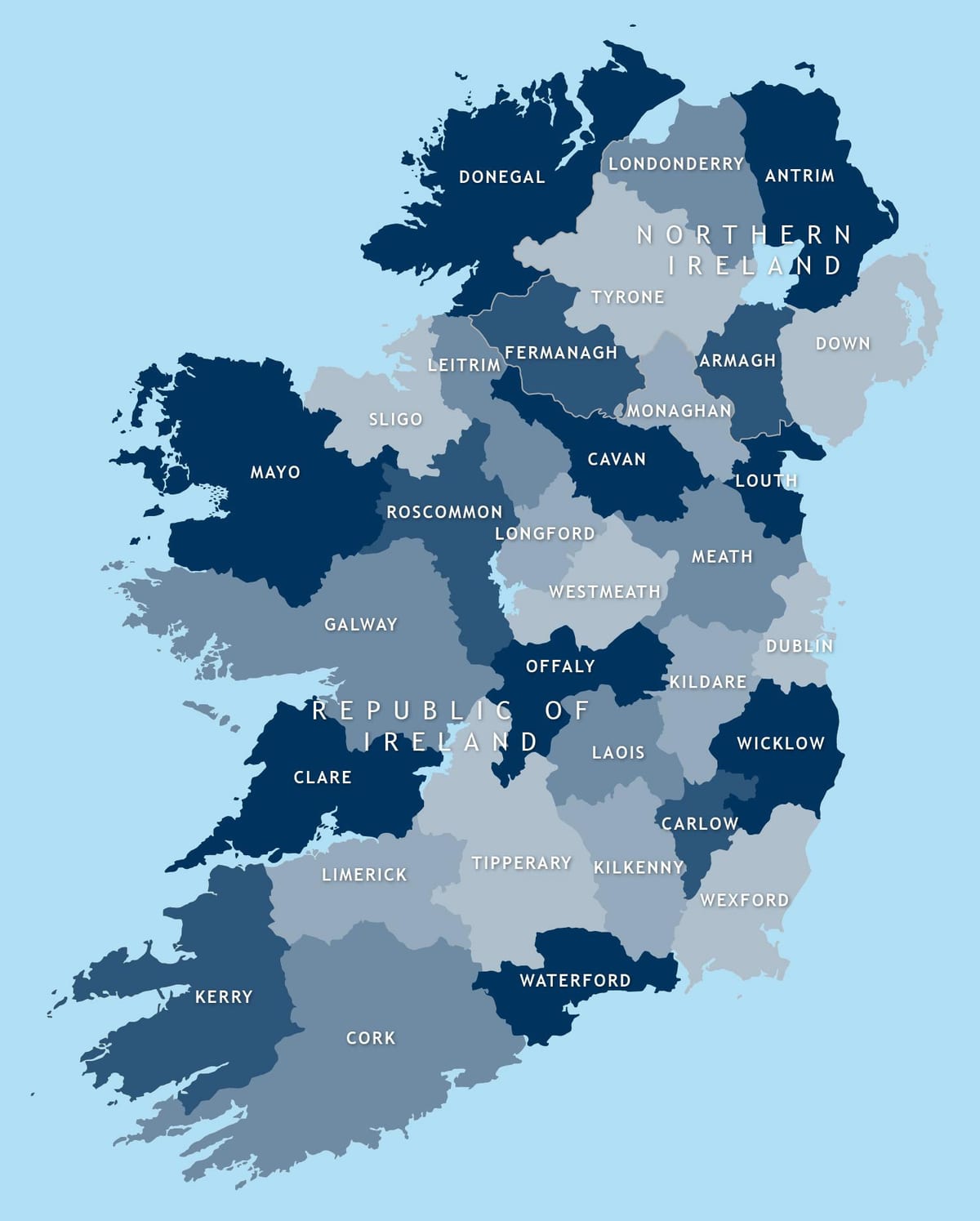 karta över redigerbara karta över irland