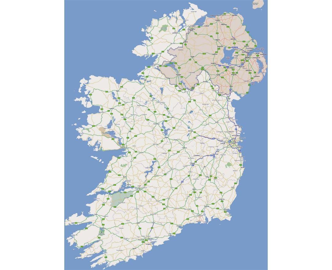 karta över vägen karta över västra irland