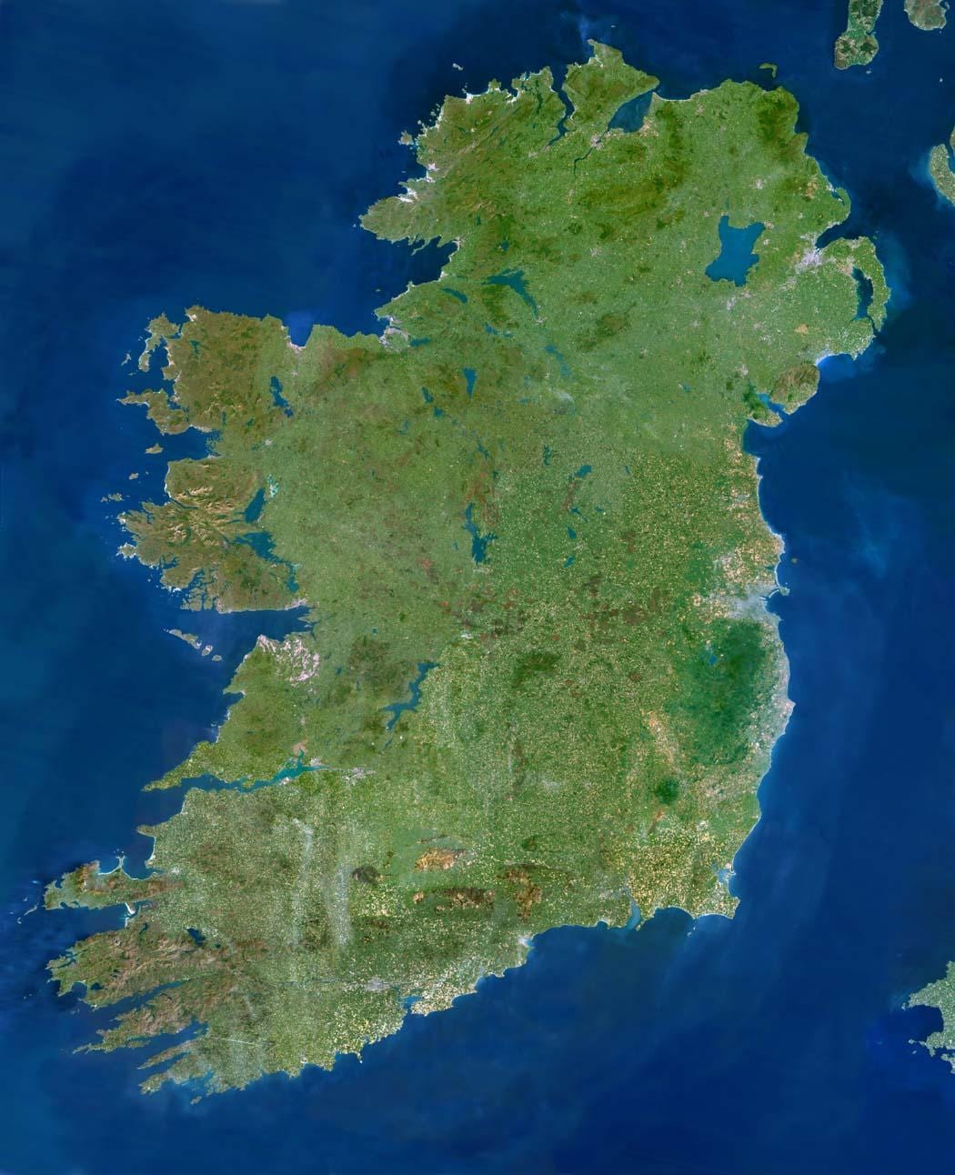 karta över satellit karta över irland