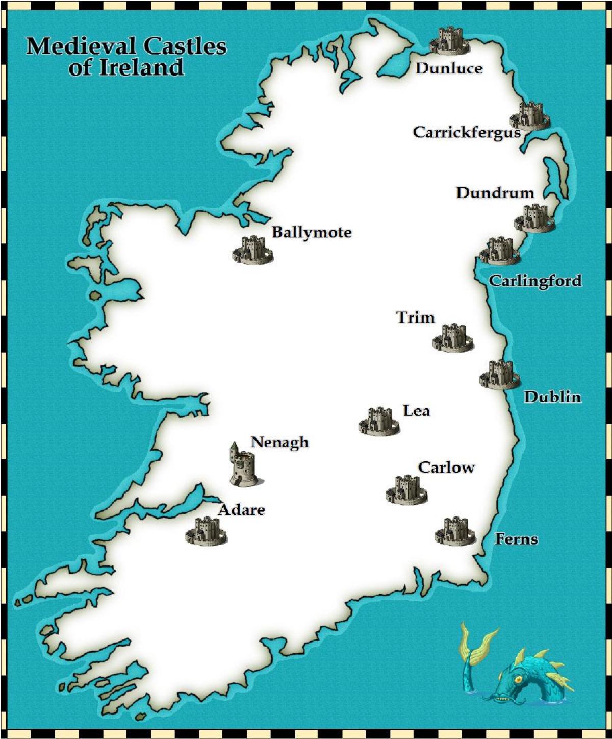 karta på slott i irland