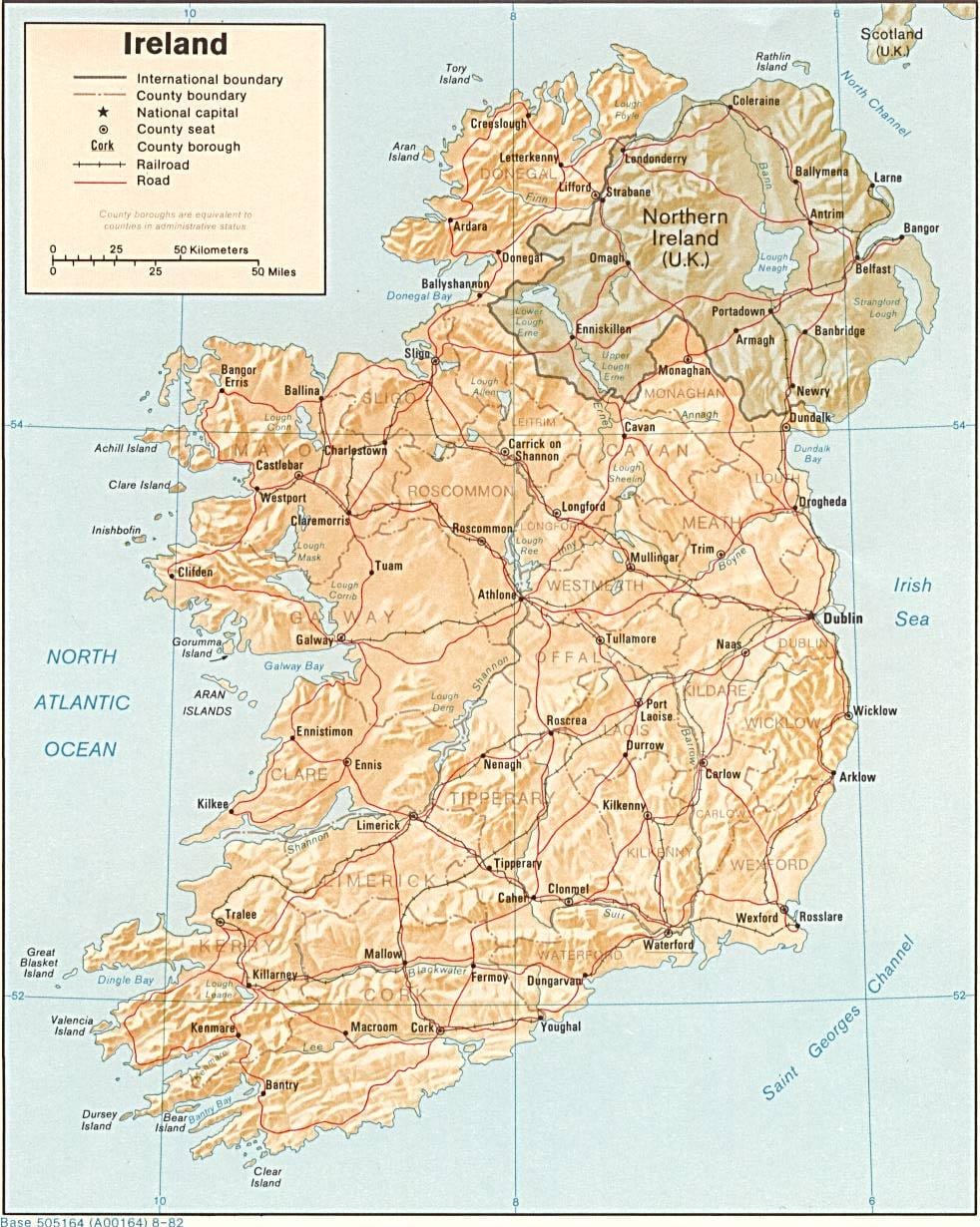 karta stor karta över irland till salu