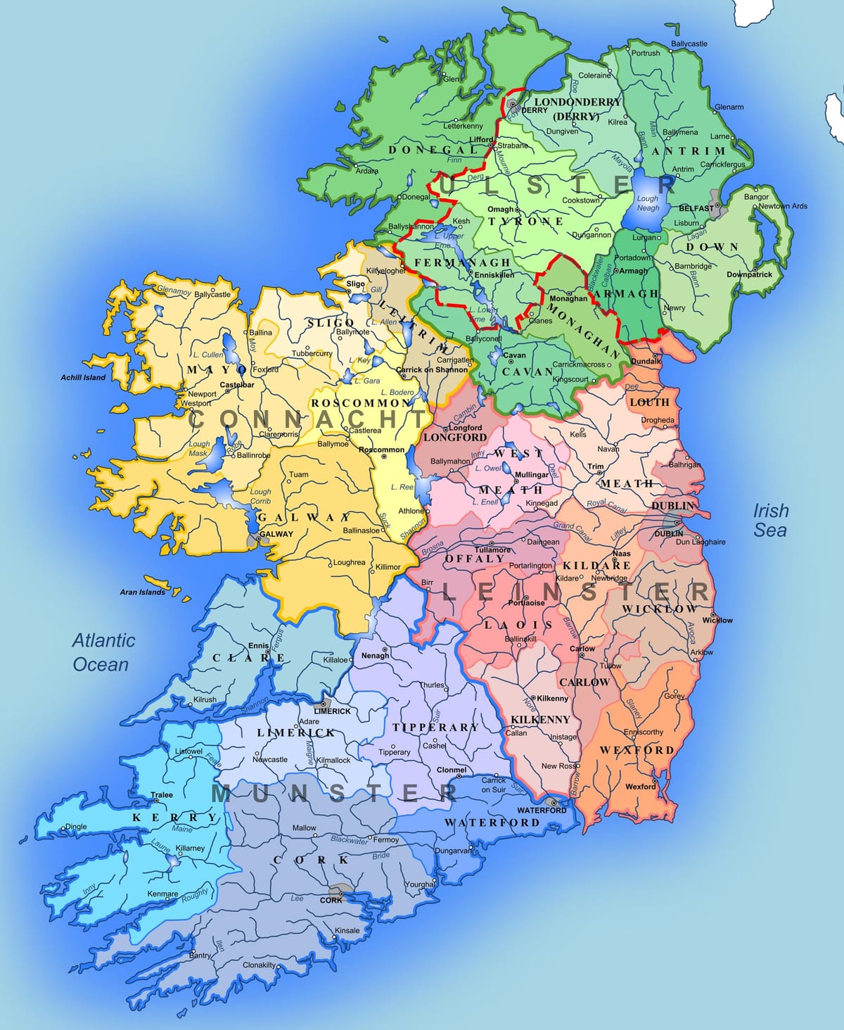 stora detaljerad karta över irland