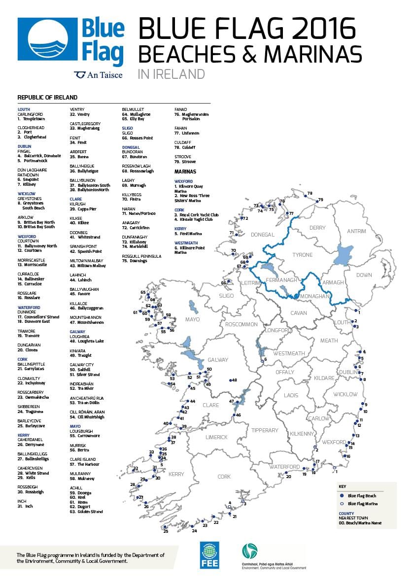 bästa stränderna i irland karta