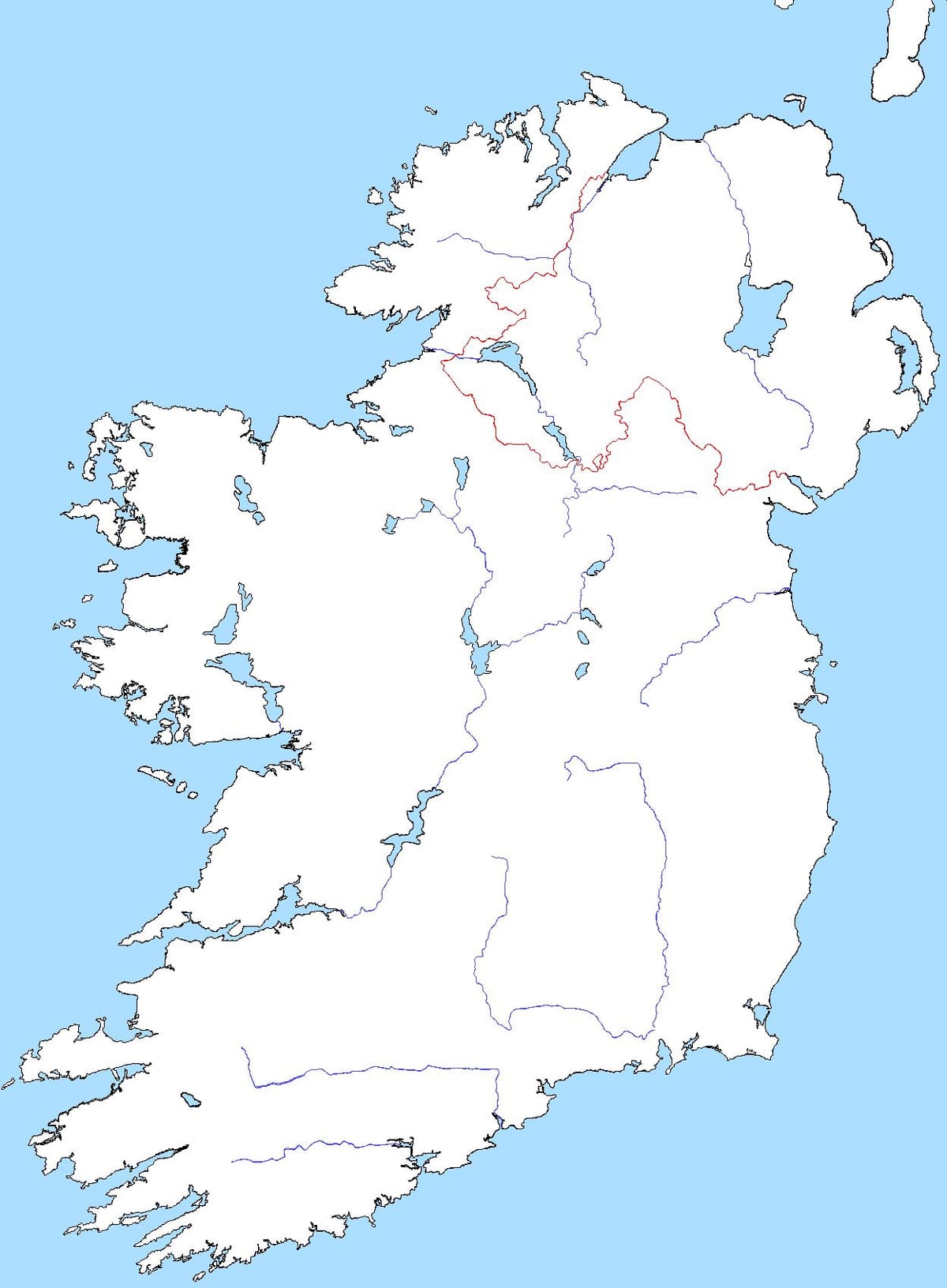karta över tomt karta över irland med floder