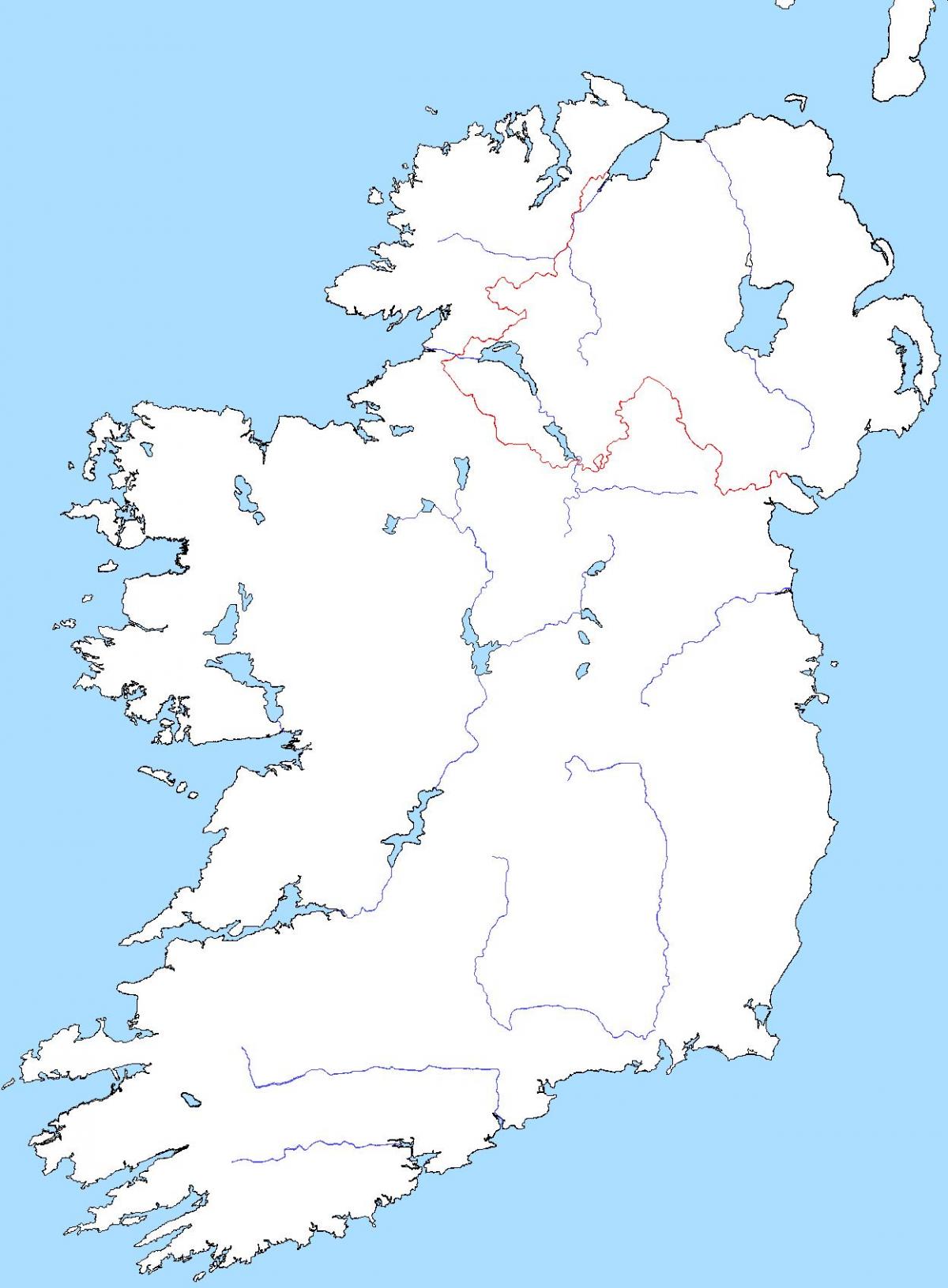 karta över tomt karta över irland med floder