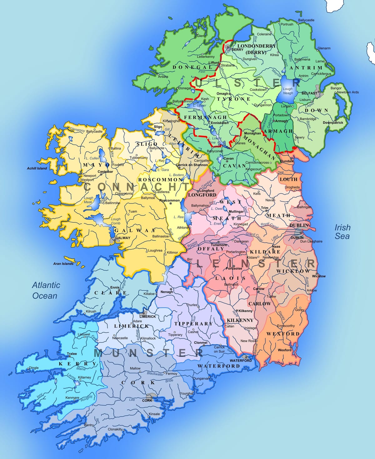 irland karta över sevärdheter