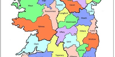 Karta över irland 32 län