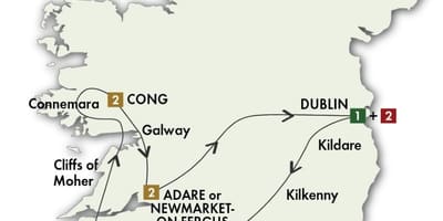Irland kör tur karta