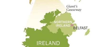 Karta över gröna ön irland