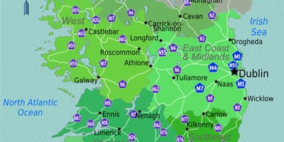 Karta över färgglada karta över irland