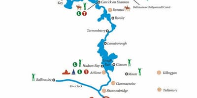 Karta över river shannon, irland karta
