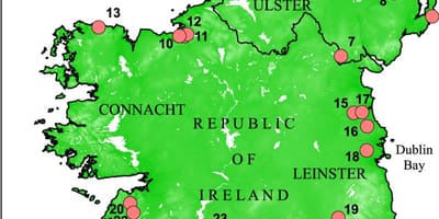 Karta över irland visar floder