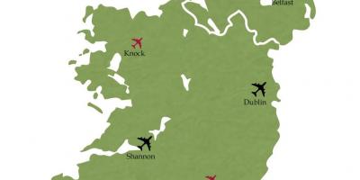 Internationella flygplatser i irland karta