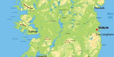 Lättnad karta över irland