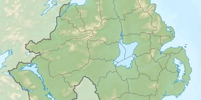 Karta över fysiska karta över norra irland