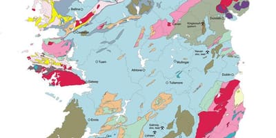 Karta över geologisk karta över irland