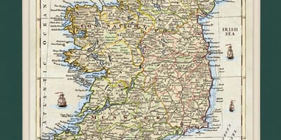 Karta av en inramad karta över irland