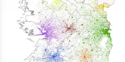Irland befolkningstäthet karta