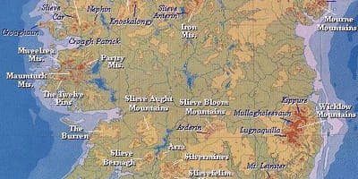Karta över irland berg 