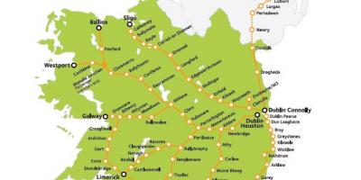 Att resa med tåg i irland karta