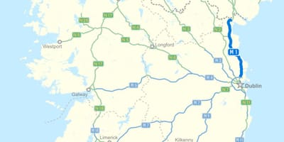 Karta över irland motorvägen
