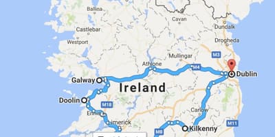 Karta över irland reseplaneraren