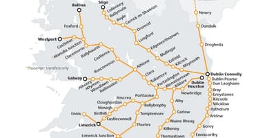 Resor med tåg i irland karta